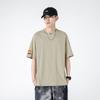 Playera de Manga Corta para Hombre Verano Coreana Cuello Redondo Camiseta Básica Bordada Holgada de Algodón Top de Media Manga para Hombre Transfronteriza