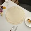 Mantel Redondo Imitación Ratán Simple para Mesa de Comedor Hogar Hotel Restaurante Occidental Antideslizante Anti-manchas Suministro Directo de Fábrica Venta al Por Mayor