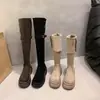 Botas western retro de tacón grueso y suela gruesa para adelgazar, botas largas hasta la rodilla de terciopelo para mujer Otoño e Invierno, botas de nieve, botas de montar 2026