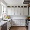 Gabinetes de Madera Maciza Americana de Fábrica Personalizados para Toda la Casa Gabinetes de Cocina Europeos de Comercio Exterior Pintura Francesa Clara Blanca Gabinetes Generales