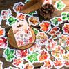 Momo flores de letras de otoño florecen pegatinas en caja materiales de decoración retro para diario 45 piezas/46 piezas