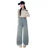 Jeans de Primavera y Otoño para Niñas con Pedrería 2026 Nuevo Estilo Casual Versátil Pantalones de Pierna Ancha Sueltos Rectos Largos Modernos