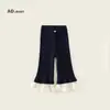 Moda Outono 2025 Versátil Roupas Infantis Novas Calças Flare para Meninas Calças Infantis Leggings de Renda Casuais de Outono