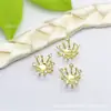 Nuevos accesorios de joyería DIY cobre fundido con incrustaciones de circonitas centro de flor moda DIY broche horquilla hecha a mano accesorios para tocado
