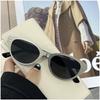 Óculos de sol de olho de gato cinza com armação de metal retrô com textura avançada estilo europeu e americano quadrado rosto redondo óculos de sol fino rede-