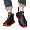 Botas de chuva da moda para homens, de cano curto, antiderrapantes, duráveis, fáceis de calçar, leves, antiderrapantes, resistentes ao desgaste, galochas integradas para trabalho na cozinha