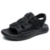Sandálias Masculinas Mais Vendidas Transfronteiriças Couro Genuíno Solado Macio Leve Respirável para Uso Externo Sapatos de Praia Tamanho Grande 4748 Sapatos da Moda Dropshipping