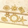 Colgante DIY europeo y americano de acero titanio sol para mujer amor joyería de acero inoxidable collar de concha de estrella de mar colgante de aretes