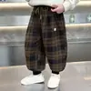 Pantalones Casuales de Cuadros para Niños Primavera y Otoño Estilo Coreano Pantalones Frescos Modernos Atractivos para Bebés y Niños Pequeños Pantalones Largos Elegantes Comercio Exterior