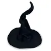 Nuevo en stock Sombrero Retorcido de Halloween Morado Verde Terciopelo Sombrero de Bruja Transfronterizo Fiesta Festiva COS Sombrero de Bruja