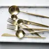 Cuchillo, Tenedor y Cuchara de Postre, Cuchara para Hielo, Cuchillo, Tenedor y Cuchara para Bistec Occidentales, Cubiertos de Acero Inoxidable Portugués Mate Engrosado 304