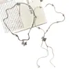 Pingente de Pônei Zircônia Prateada Desenho Animado Corrente para Suéter com Design de Comprimento Ajustável, Presente de Dia das Mães para a Mãe