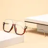 Estilo Nuevo Lisos Doble Puente Marco Grande Anti Luz Azul Gafas Retro Gafas de Sol Marco Grande Celebridad de Internet Gafas de Sol para Fotografía Callejera Venta al por Mayor