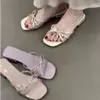 Sandalias de Hada de Verano 2025 para Mujer para Usar con Faldas, Sandalias Slip-On con Lazo Estilo Francés para Mujer