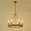 Suministro Exclusivo Transfronterizo de Candelabros de Madera Maciza Estilo Country Americano Retro Francés para Sala de Estar, Comedor, Dormitorio, Villa, Candelabros LED de Lujo Ligero
