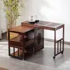 Gabinete de Té Giratorio Móvil Mesa de Té Mesa de Té para el Hogar Balcón de Apartamento Pequeño Mesa de Café Mesa Integrada con Tetera Eléctrica Juego de Mesa y Sillas