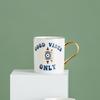 Estación independiente etiquetado transfronterizo en nombre de la taza de café de cerámica de moda ojo del diablo taza de café tendencia europea juego de platillo