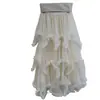 Saia Irregular Estilo Fada para Bolo com Bordas Franzidas, Meia-Saia Irregular de Tule para Bolo, Saia de Comprimento Médio de Cintura Alta para Mulheres, Transfronteiriça