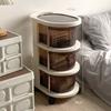 Estante de almacenamiento de estilo crema, carrito para refrigerios, estante para cosméticos, estante para dormitorio, mesita de noche, estante de almacenamiento extraíble