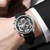 Reloj de Pulsera Deportivo de Cuarzo Cronógrafo para Hombre, Resistente al Agua con Correa de Silicona, Elegante Reloj Multicolor para Uso Diario y al Aire Libre