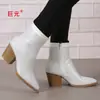Juyuan 2026 Outono/Inverno Novo Comércio Exterior Tamanho Grande Botas Femininas com Pedrarias Estilo Europeu Americano Botas de Couro