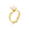 Anel par simples para casal anel de diamante com quatro garras anel par 4mm anel par liso de aço titânio anel de casamento joia para casal em estoque