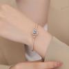 Pulsera de Bolso Cuadrado de Explosiones en Vivo para Mujer Imitación Moissanita Lujo Ligero a la Moda Exquisita Circonita Micro-incrustada Joyería de Apertura Simple
