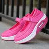 Zapatos para mujer con amortiguación de aire, zapatos de balanceo, zapatos deportivos blancos poco profundos para exteriores, zapatos de enfermera, zapatos versátiles de suela gruesa
