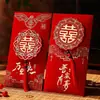 Suprimentos para Celebração de Casamento Envelope Vermelho Casamento Noivado Lembrancinha de Agradecimento Festa da Lua Cheia Envelope Vermelho Veludo Espessado Borla Pacote Vermelho