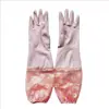 Guantes de Limpieza para Lavar Platos de Cocina Gruesos Impermeables de Invierno con Mangas Extendidas de PVC Guantes Cálidos para Lavandería y Tareas del Hogar