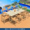 Combinação de Mesa e Cadeiras para Terraço de Vila ao Ar Livre Lazer Metal Impermeável Proteção Solar Móveis Jardim Ar Livre Hotel B&B Mesa e Cadeiras