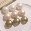 Cuentas de agua dulce planas redondas con forma de panecillo de 25 mm, cuentas sueltas, parches de joyería acrílicos semiredondos, accesorios para pendientes DIY