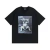 Marca de moda americana Stu Camiseta de manga corta Colección blanca Camiseta de manga corta estampada Informal Pareja Hombres y mujeres Mismo estilo