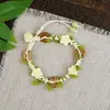 Pulsera de Cuerda Trenzada de Cerámica Fresca Estilo Viajero de Jingdezhen, Pulsera de Trébol de Cuatro Hojas, Joyería Artística Hecha a Mano, Venta al por Mayor para Atracciones Turísticas