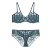 Ropa interior de encaje de malla fina con diseño de concha francesa para busto grande Sexy erótica de encaje Bra europeo y americano Transpirable Romántica