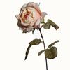 Rosa Romântica de Haste Única com Borda Queimada e Borda Enrolada Flor Artificial Flor Falsa Sala de Estar Mesa de Jantar Arranjo Floral Ornamento de Flor Falsa Flor