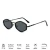 Gafas de sol con montura de metal y borde de goma, gafas poligonales retro de lujo ligero, gafas para fotos de viajes al aire libre, gafas de sol
