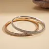 Pulsera Redonda Geométrica Simple Europea y Americana con Diamantes, Pulsera Transfronteriza de Moda y Versátil, Lujo Ligero, Joyería de Nicho de Alta Gama para Mujeres