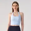 Nuevo Estilo Deportivo sin Mangas Cuello Halter Sexy Espalda Camisola con Almohadillas en el Pecho Sujetador Versátil Ropa de Yoga