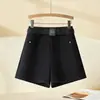Shorts Retos de Verão Cinza de Alta Qualidade para Mulheres 2026 Novo Cintura Alta Modelador Fashion Versátil Casual Boot Shorts
