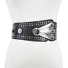 Senhoras europeias e americanas estilo punk rebite inlay oblíquo cintura selo feminino retro decorativo cinto largo atacado