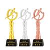 Competencia de Carrera Estatua Pequeña de Oro Juegos de Atletismo Maratón Padre e Hijo Trofeo de Cristal Premio Artesanía Etiqueta Dorada Cristal Blanco