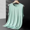 Chaleco sin mangas Camiseta de seda de hielo para hombre Casual Verano talla grande Hueco Delgado Fresco Sudor Chaleco Ropa de secado rápido