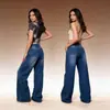 Jeans de Mujer Europeos y Americanos de Venta Directa Transfronteriza, Modernos, Retro, de Cintura Alta, Holgados, Pierna Recta, con Caída, hasta el Suelo