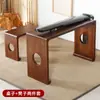 Mesa Taburete de Madera Maciza para Guqin Resonancia Mesa de Paulownia para Guzheng Mesa Antigua de Estudio China Mesa para Caligrafía Mesa para Caligrafía y Pintura Mesa de Té Zen