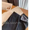 Pantalones casuales de pierna recta, ajuste slim, versátiles, con cintura elástica y cordón, cálidos, amigables con la piel, mezcla de seda y cachemira Hall of Fame para mujer