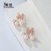Pendientes de Plata de Ley S925 con Lazo y Perla de Doble Uso para Mujer, Nuevo Estilo Coreano y Japonés, Elegantes Pendientes Largos de Lujo Ligero Estilo Celebridad de Internet