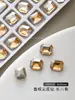 Accesorios para Uñas Estilo Popular de Celebridad de Internet Súper Brillante Color Champaña Corazón de Melocotón Torcido Forma Ovalada Especial Diamante Grande Decoración de Diamante para Uñas Venta al por Mayor