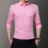 Camisa de Manga Comprida Masculina Estilo Coreano Slim Roupas de Primavera e Outono Camisa Masculina Bonita Cinza Tendência Casual Formal