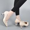 Tacones Altos de Punta Zapatos Individuales de Mujer 2022 Nuevo Primavera y Otoño Zapatos Bajos de Mamá para Ir al Trabajo Cuero Suela Suave Zapatos de Mujer